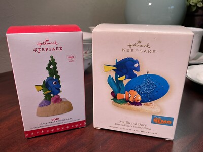 Hallmark Ornaments Finding Nemo Dory Marlin 2007 2016 2 NIB ornaments