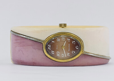 RARE CHRISTIAN DIOR WATCH by BULOVA BAKELITE HINGED BANGLE  display picture 1