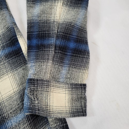 Chaqueta Camisa Taylor Vintage Para Hombre Pequeña Azul Franela a Cuadros Gruesa S - Imagen 9 de 13