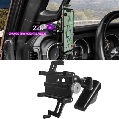 A-Pillar 360° Car Phone Mount Dashboard Holder For Jeep Wrangler JL JLU JT 2018+