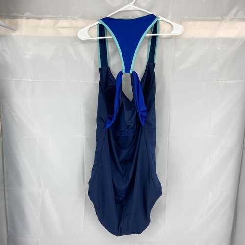 Lands End Women 24W One Piece Swimsuit Navy Blue Stretch Cross Swim Pool Beach - Picture 3 of 7