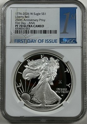 1776- 2026 W Proof American Eagle NGC PF70 UC First Day-ANA-Privy Signed Box/COA