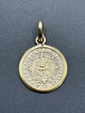 Dije calendario azteca vintage de dos tonos de plata de ley 925 C25