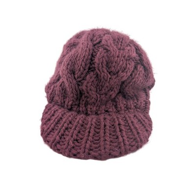 Cabela's Women's Caspar Range Visor Beanie Hat Sugar Plum Knit Cap Winter