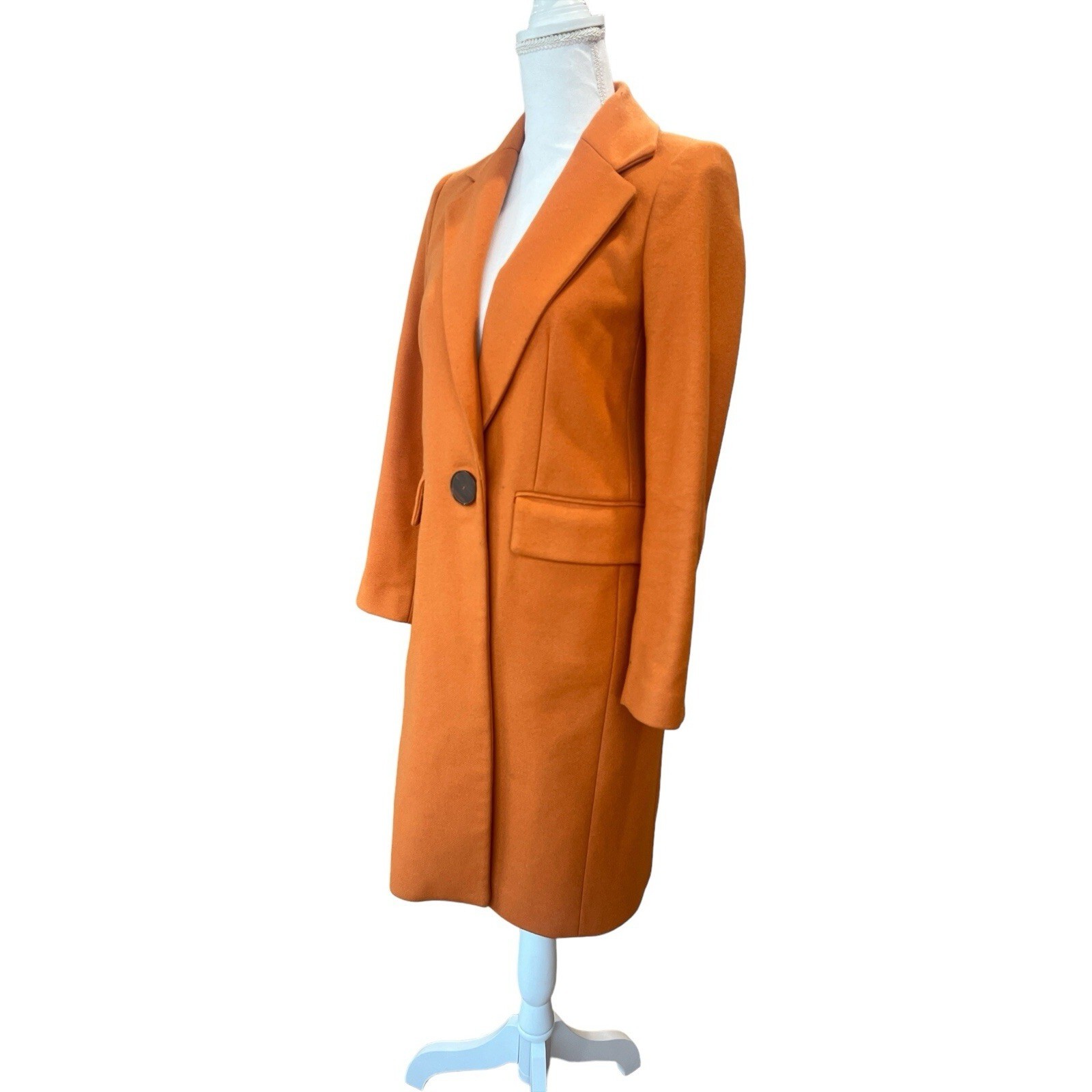 Mango Orange Wool Blend Single Button Blazer Coat… - image 4