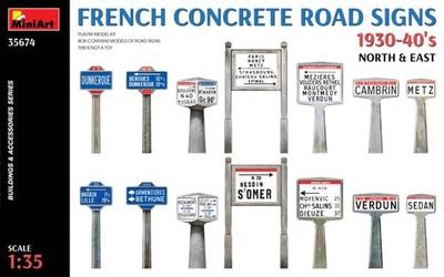 MiniArt 35674 1/35 French Concrete Road Signs 1930-40 Äôs. North & East