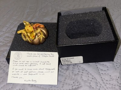 Harmony Kingdom MP's Fragile World Frog on Gold Pumpkin Marble Resin Figurine