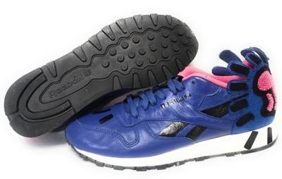 Mens Reebok Keith Haring Classic Leather Lux V44584 Blue Pink Art Sneakers Shoes