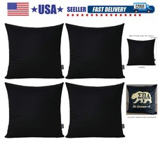 4-Pack 100 Cotton Comfortable Solid Decorative Throw Pillow Case Square Cush...