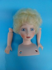 FIBRE CRAFT VINYL ANGEL HEAD HANDS Set BLONDE SHORT HAIR BLUE EYES '91 DT