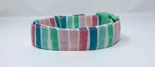 Handmade Watercolor Stripes Dog Collar Sizes S, M. L and XL