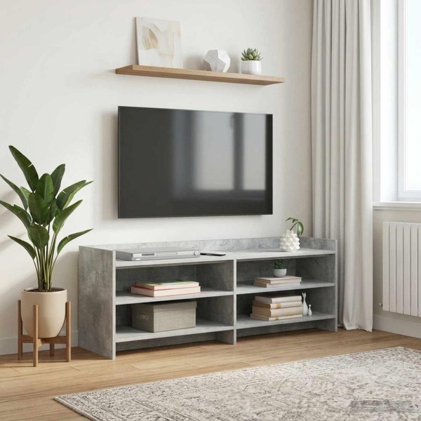 Tv-Schr?Nk 135 X 33 X 47 Cm Betongrau Holzwerkstoff-image