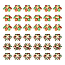 120pcs 2Styles Enamel Flower Bead Caps for Jewelry Making Red-Green