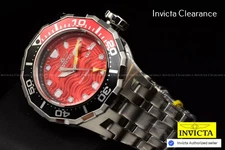 NEW Invicta Men's 52mm SCUBA PRO DIVER WAVE Red/Black/ Silver Tone 200m Watch