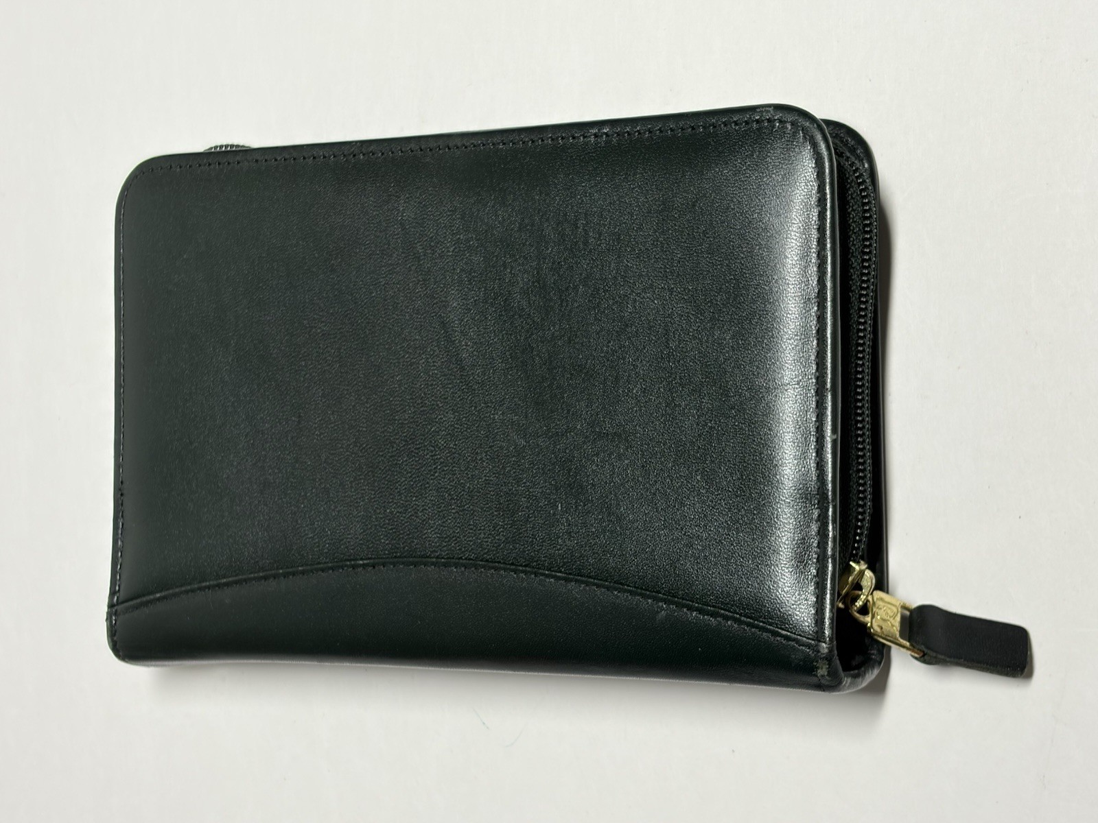 Vtg Franklin Quest Compact Zip Around 6-Ring Planner Black L