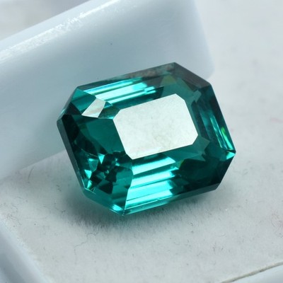 10.15 Ct NATURAL Green Tourmaline Emerald Cut CERTIFIED Flawless Loose Gemstone