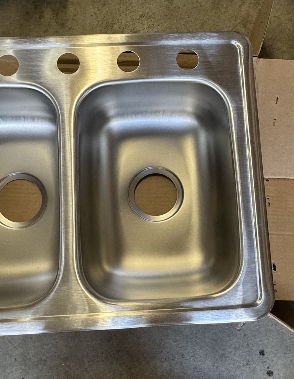 Dayton D225194 Equal Double Bowl Drop-in Sink, 25 x 19 x 6.5, Stainless Steel