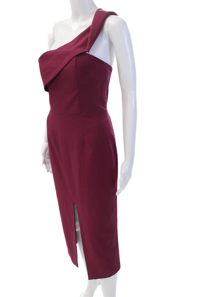 Vestido para mujer Yumi Kim de un hombro sin mangas con abertura frontal púrpura talla pequeña Foto 2 de 4