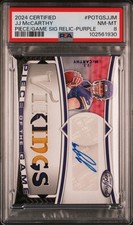 2024 CERTIFIED PIECE OF THE GAME - JJ McCarthy (RC, AU, MEM) - POP 1 -  #1 of 10