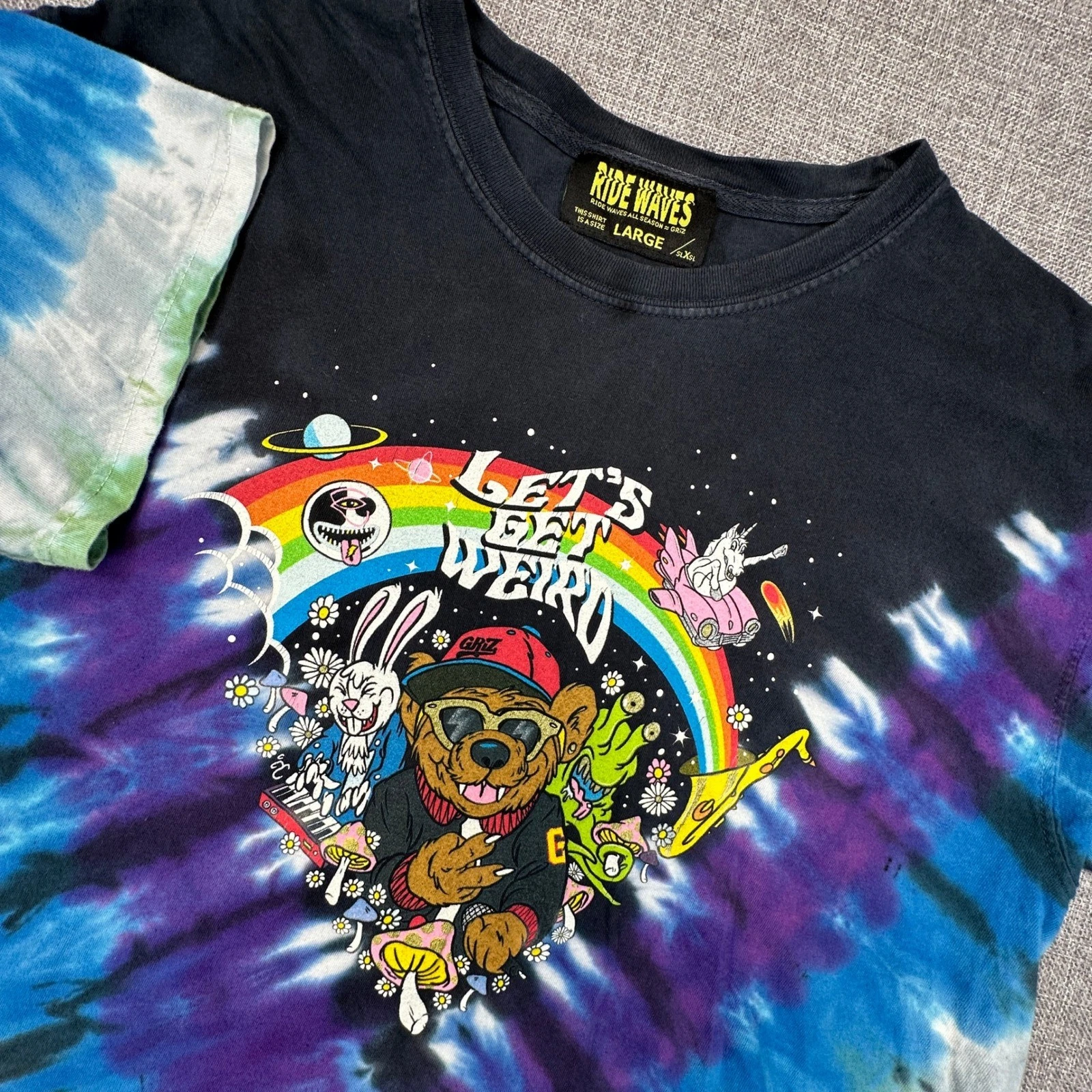 Ride Waves Shirt (Slim Fit) Tie Dye Let's Get Weird