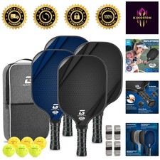 Complete Pickleball Set: 4 Carbon Fiber Paddles, 6 Balls, and Carry Bag Included