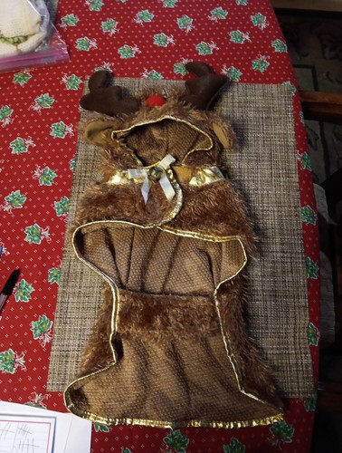 Pet Holiday RUDOLPH THE RED NOSED REINDEER Dog Outfit Suit Size M Pre-Owned 