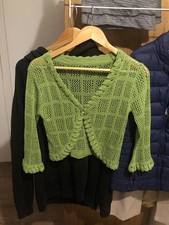 Vintage grüne Strickweste Damen
