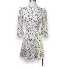 NWT Reformation Gabrielle Mini Dress Womens 0 White Floral Cottagecore Romantic