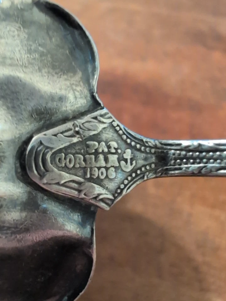 Colador de té cuenco de flores - Pat. 1906 por Gorham - Casa Carlton de plata de ley Foto 3 de 4