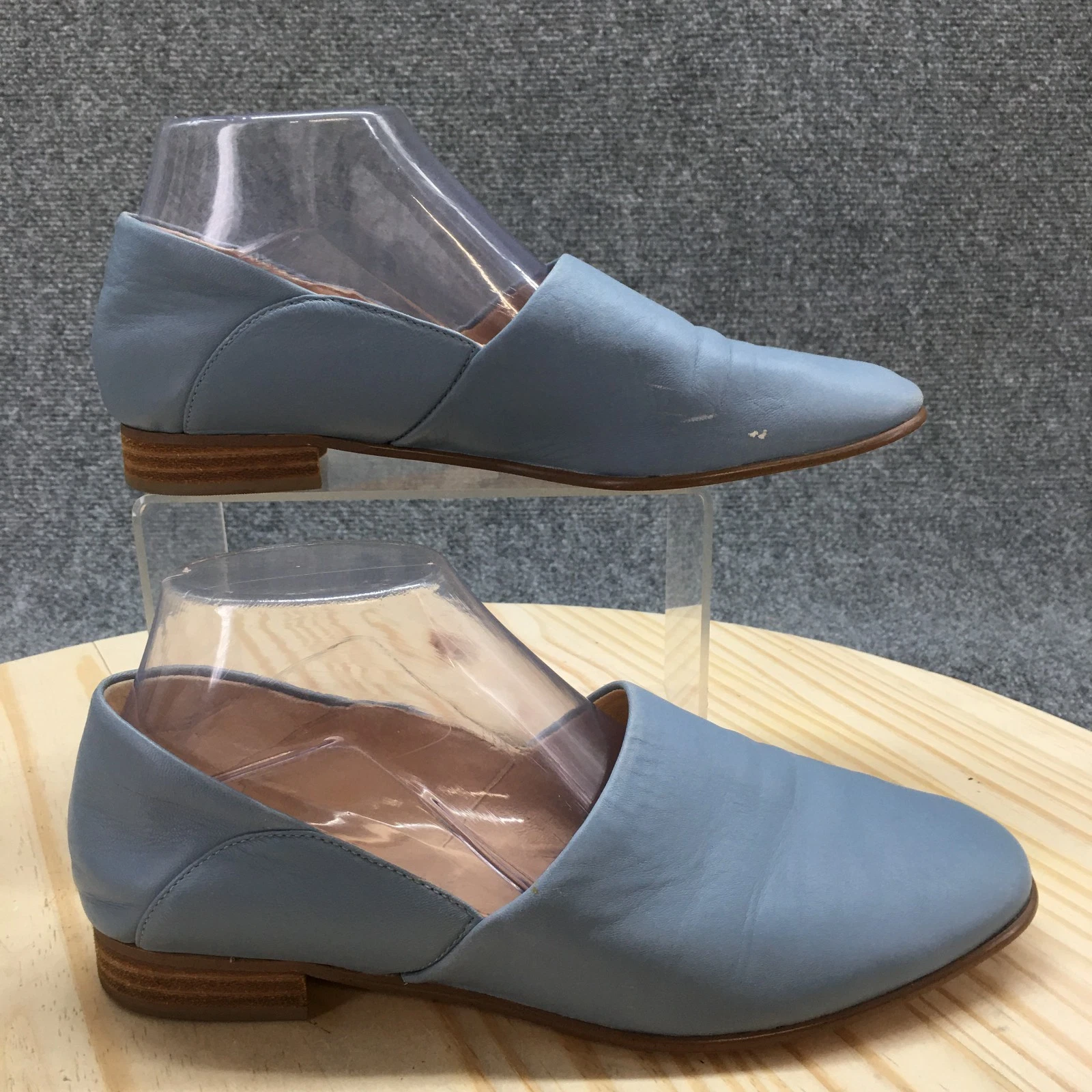 Scarpe Clarks donna 8M mocassino tono puro pelle blu blocco slip on 26132488