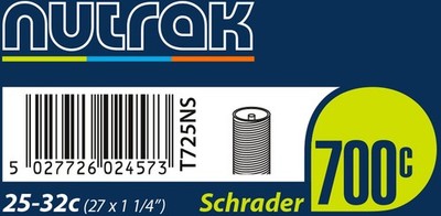 Nutrak 700 x 25 - 32C (27 x 1-1/4 inch) Schrader inner tube