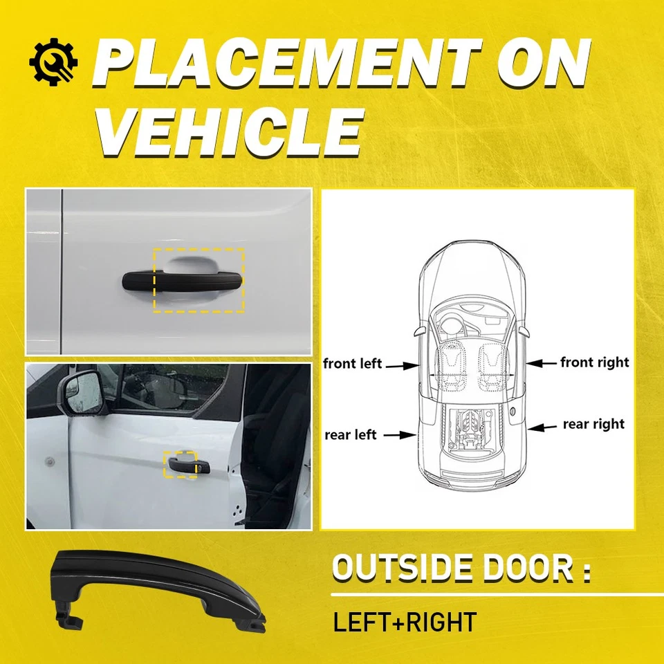 3X Exterior Door Handle For 2015-20 Ford Transit 150 250 350 Front Left Right - Image 2 of 4