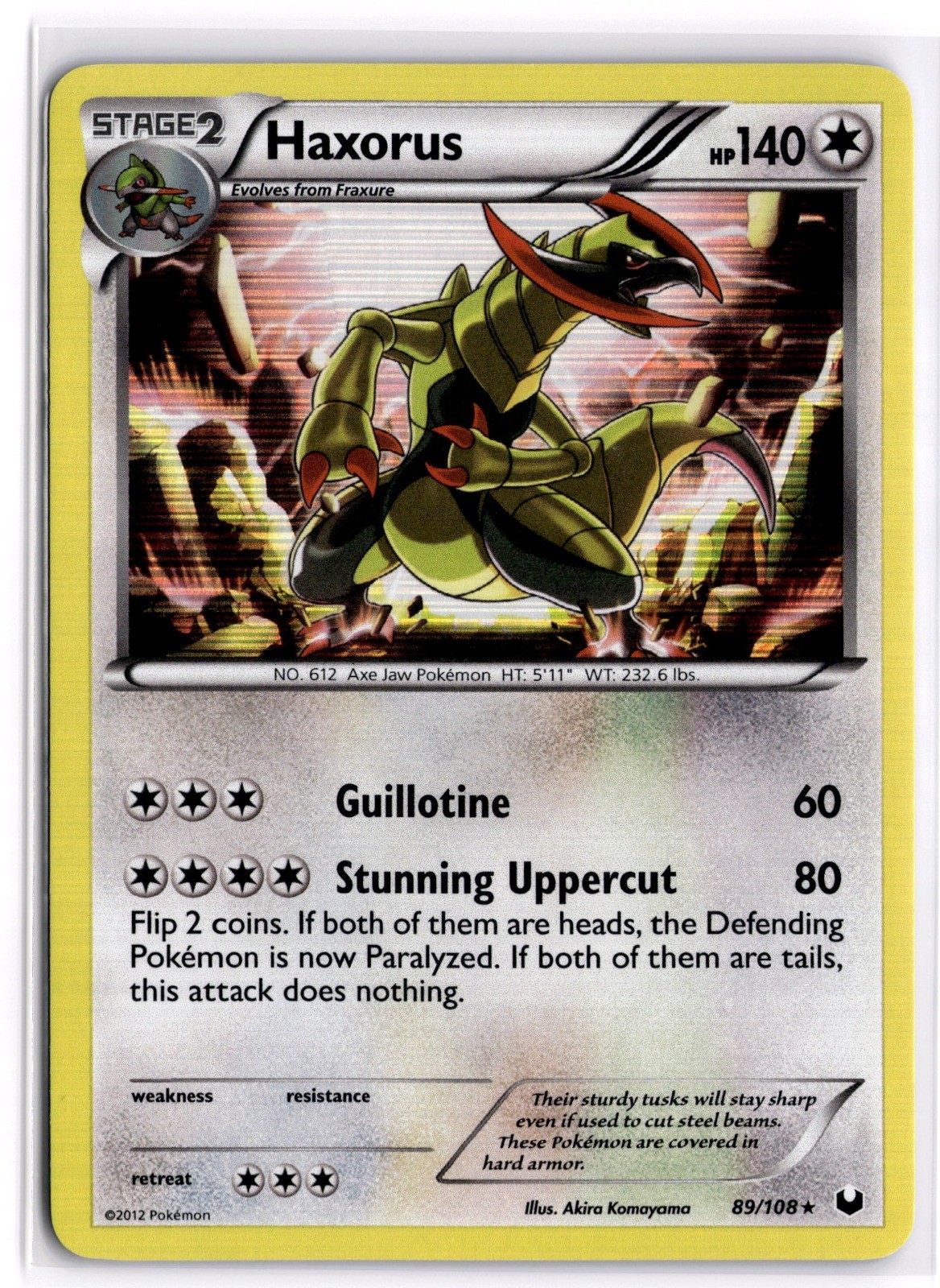 Pokemon TCG Haxorus 89/108 Dark Explorers Holo Rare NM