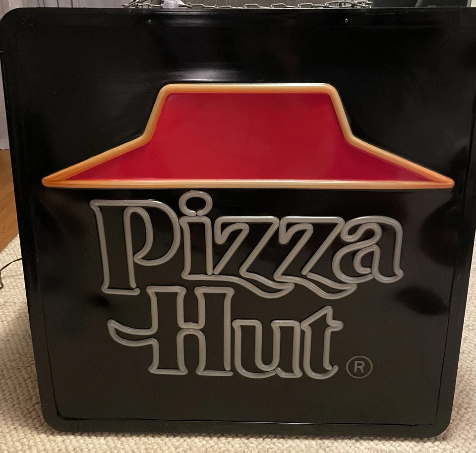 Placa grande vintage iluminada Pizza Hut 36” X 36” X 4” - Muito rara - Imagem 2 de 4