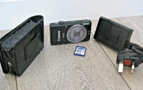 Canon IXUS 132 kompakte Digitalkamera schwarz mit Ladegerät, Tasche, SD-Karte - sehr guter Zustand