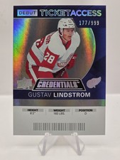 2021-22 UD Credentials #59 Gustav Lindstrom 20-21 Debut Ticket Access #/999 RC