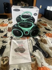 Jensen CD-490 Portable Sport Stereo CD Player Boombox with AM/FM Radio,Aqua Teal