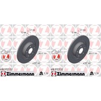 2X Zimmermann Sport Z Bremsscheiben 302Mm Gelocht Hinten Passend FüR Volvo S60 S