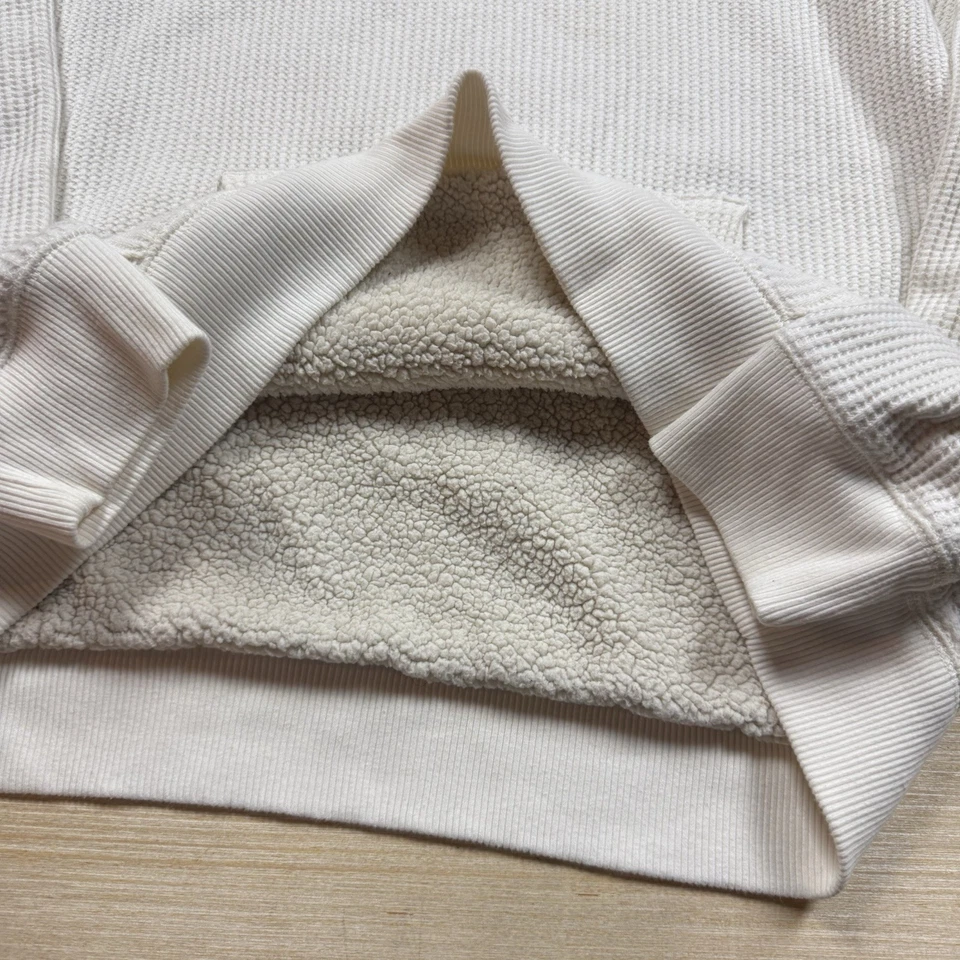 Sudadera con Capucha Antigua Azul Marino Y2K Vintage Forrada Sherpa Para Mujer Waffle Térmica Grande Foto 4 de 4