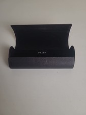 Prada Black Velvet Lined Hard Eye Glasses Case With Magnetic Flip Close