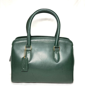 Old Coach Leather Shoulder Bag Handbag Auth Green Women JAPAN