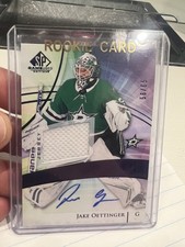 2020-21 UD SP Game Used JAKE OETTINGER Rookie Auto Patch SP 56/65 (RC)
