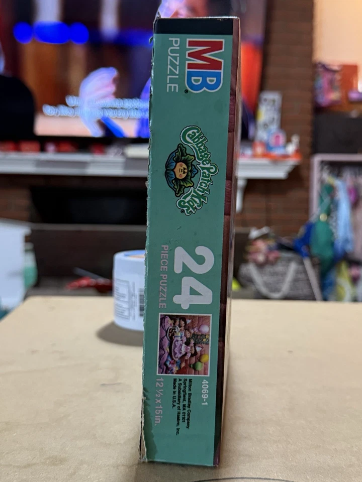复古 1990 年卷心菜布贴儿童生日派对拼图 MB Milton Bradley 24 件 — 第 3/4 张图片