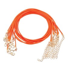 10pcs Waxed Necklace Cord Bulk, 18" 1.5mm Necklace Ropes Orange