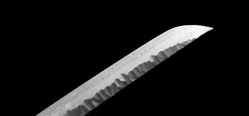 Espada Samurai Japonesa Hecha a Mano Katana Damasco Acero Rojo Oscuro Saya Latón Fittin - Imagen 11 de 16