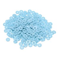 NäHknöPfe Aus Kunstharz,Rund,Flach,1,27 Cm,4 LöCher,BastelknöPfe,Hellblau,300Stk