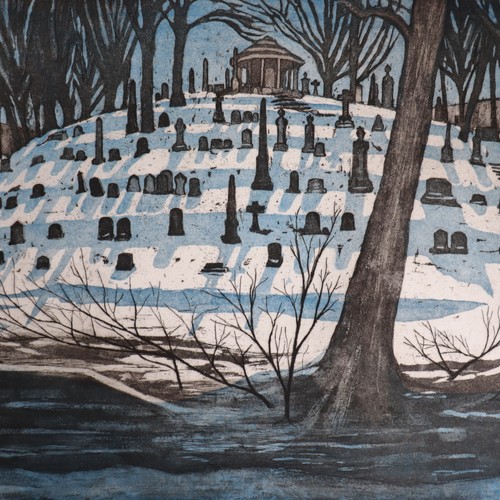 Lindsay Makepeace 1978 acquaforte Oak Hill Cemetery Rock Creek Park Washington DC - Foto 14 di 24