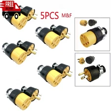 15A 125V Heavy Duty Extension Cord Replacement Plug Set Male Female Ends 8 Pack