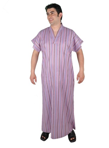 Egypt Bazar Herren Kaftan - Gestreifter Baumwoll-Morgenmantel Für Sommer & Freizeit