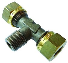 Male Stud Branch Tee - Metric Compression Fitting